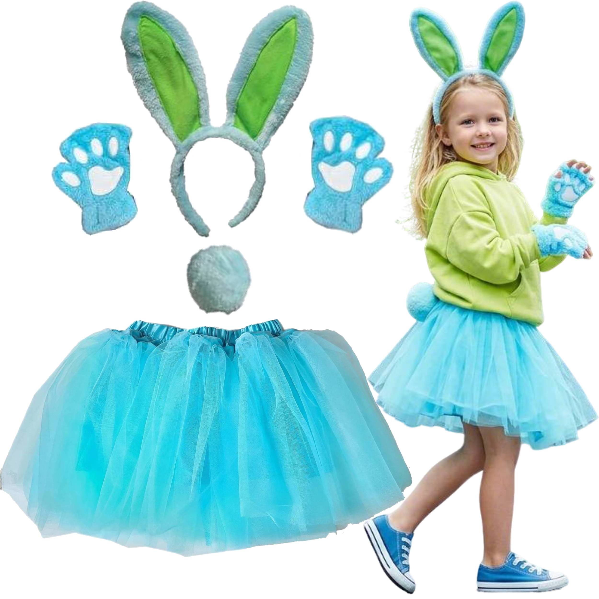 Girls Blue & Green Bunny Costume