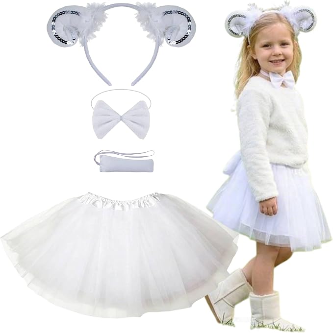 Girls White Sheep Costume