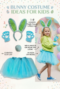Girls Blue & Green Bunny Costume