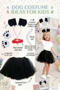Girls Black & White Dog Costume