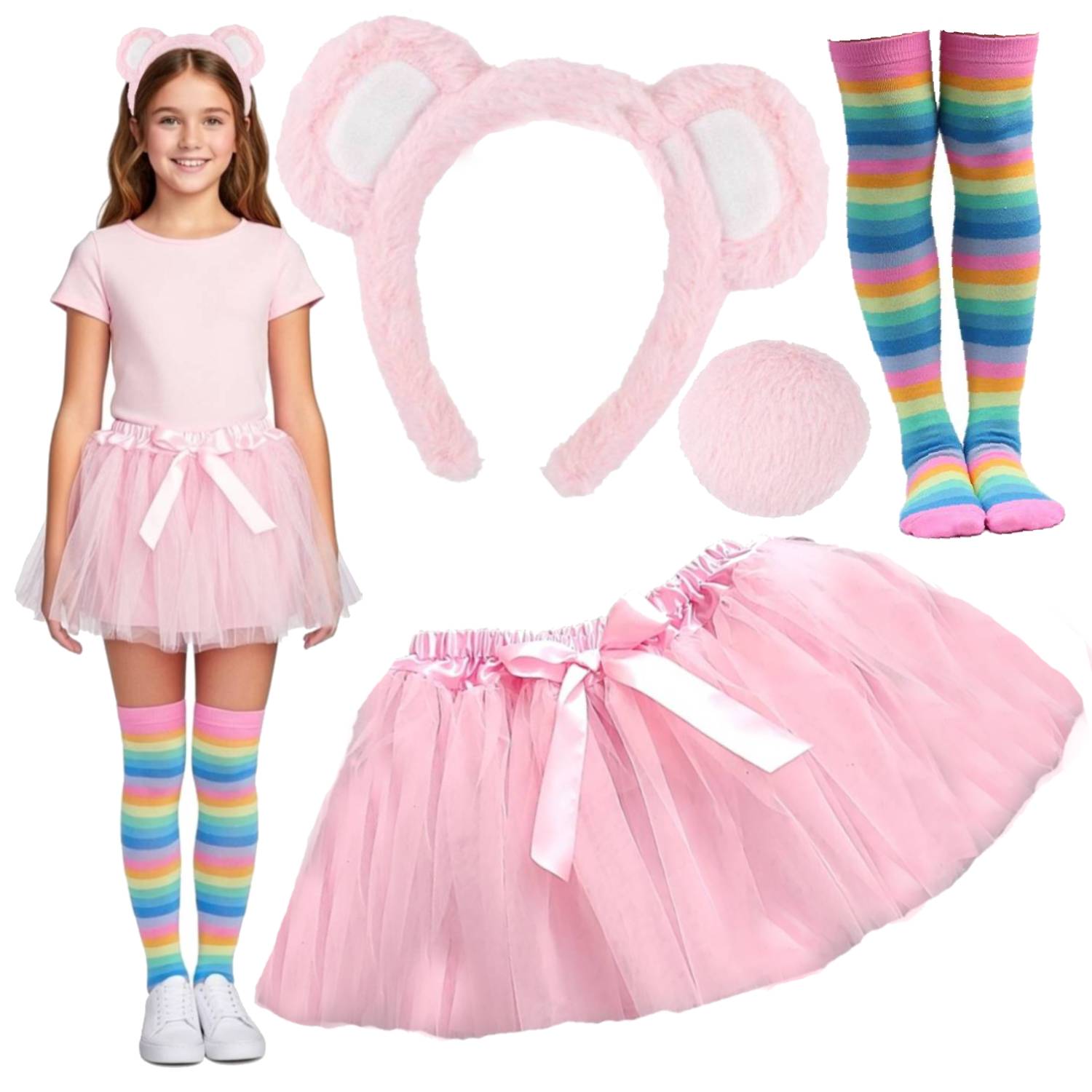 Women Bear Costume 5-Piece Set (6 Colors Available)